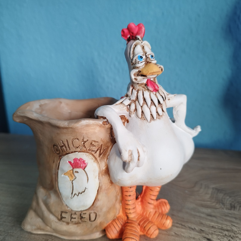 Şaşkın Tavuk Kalemlik - Saksı