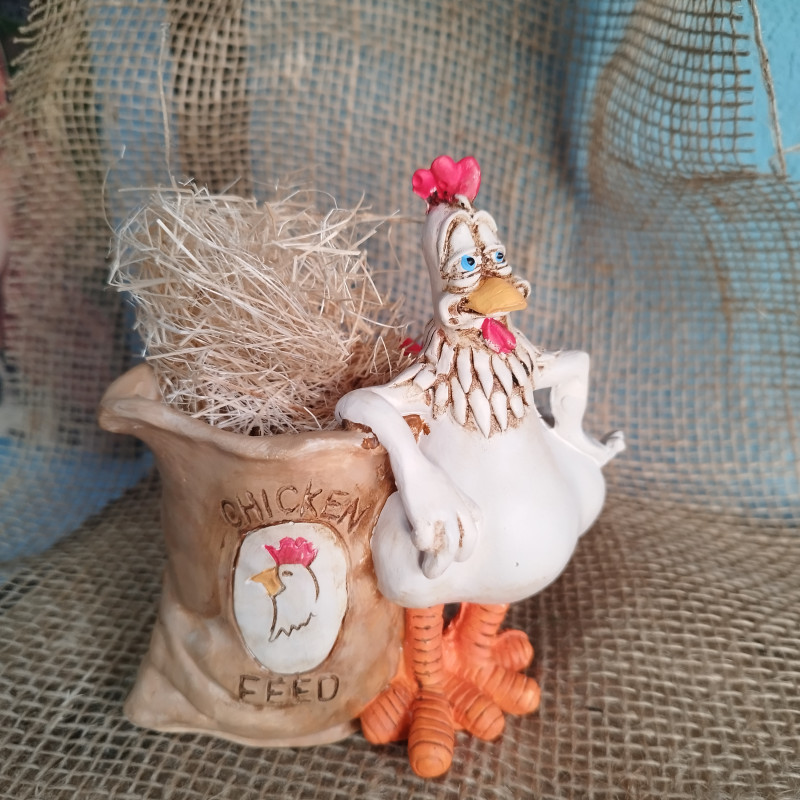 Şaşkın Tavuk Kalemlik - Saksı