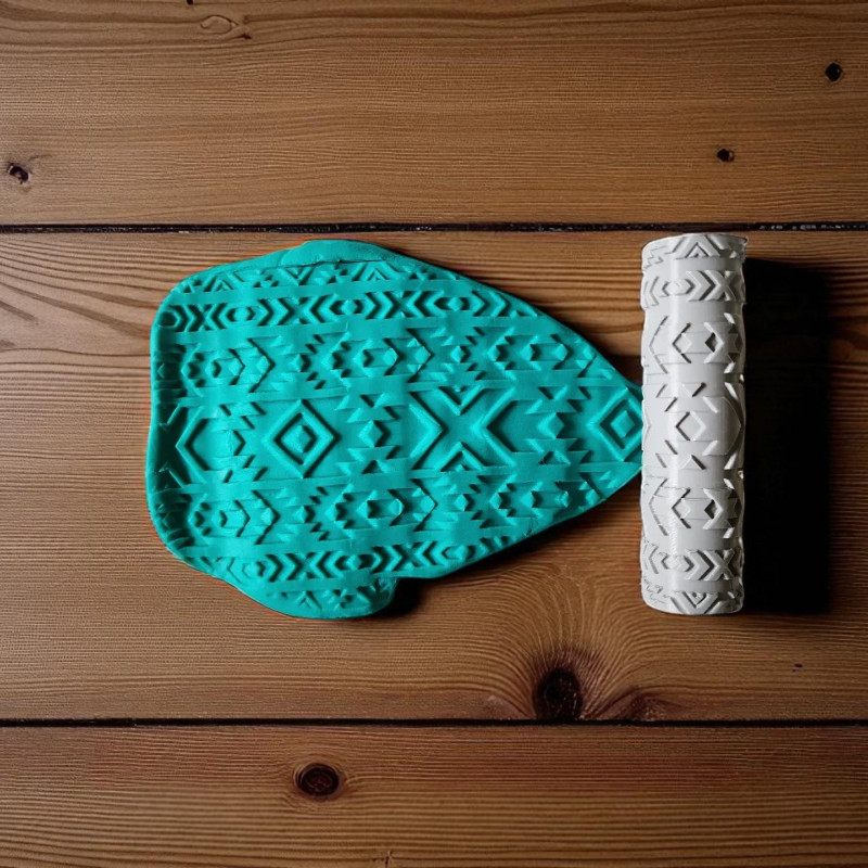 Model 014 - Polimer Kil Doku Oklavası / Seramik Çamuru Desen Rulosu