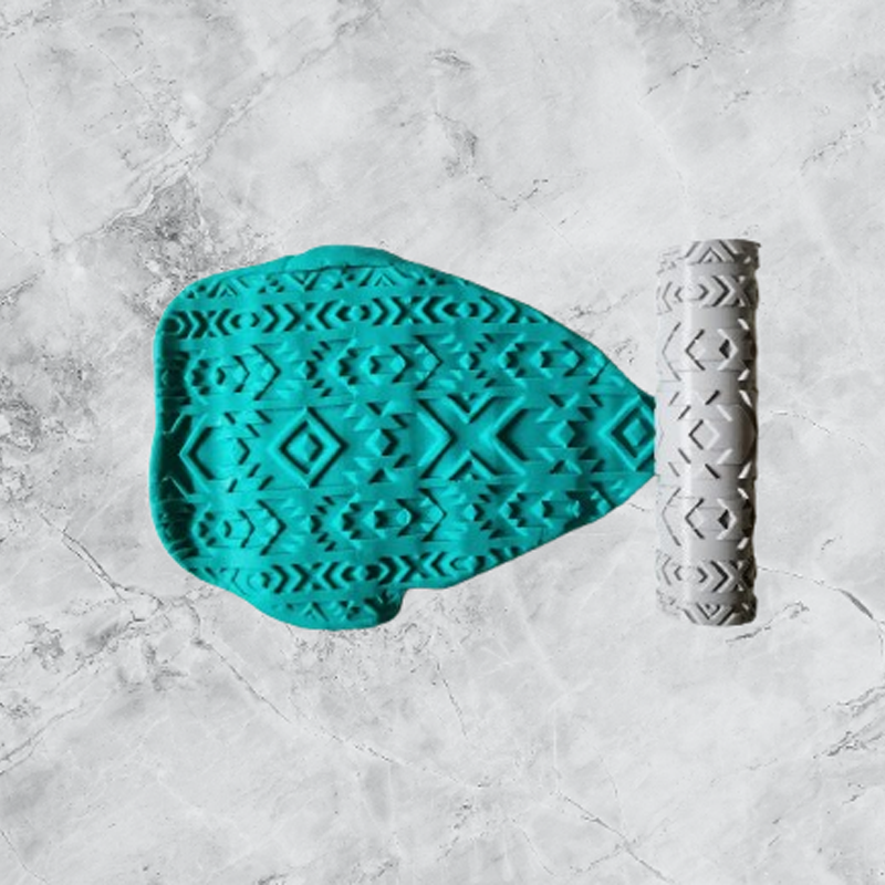 Model 014 - Polimer Kil Doku Oklavası / Seramik Çamuru Desen Rulosu