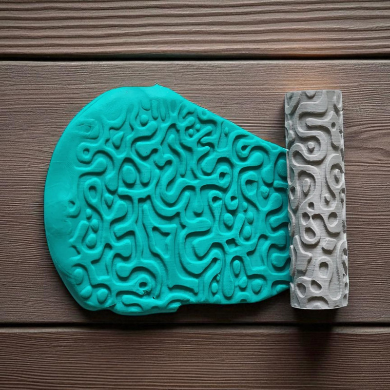 Model 015 - Polimer Kil Doku Oklavası / Seramik Çamuru Desen Rulosu