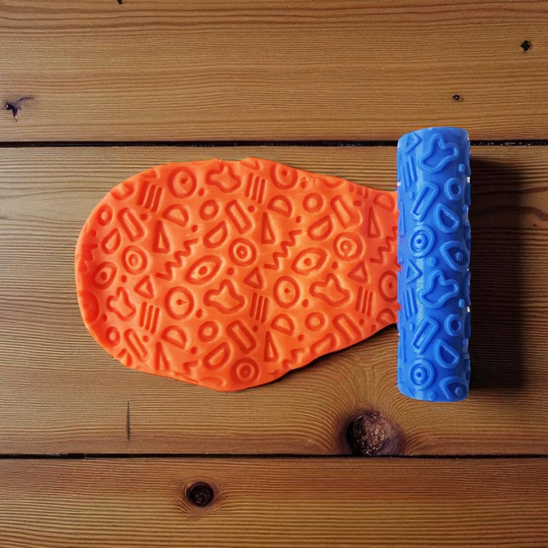 Model 022 - Polimer Kil Doku Oklavası / Seramik Çamuru Desen Rulosu