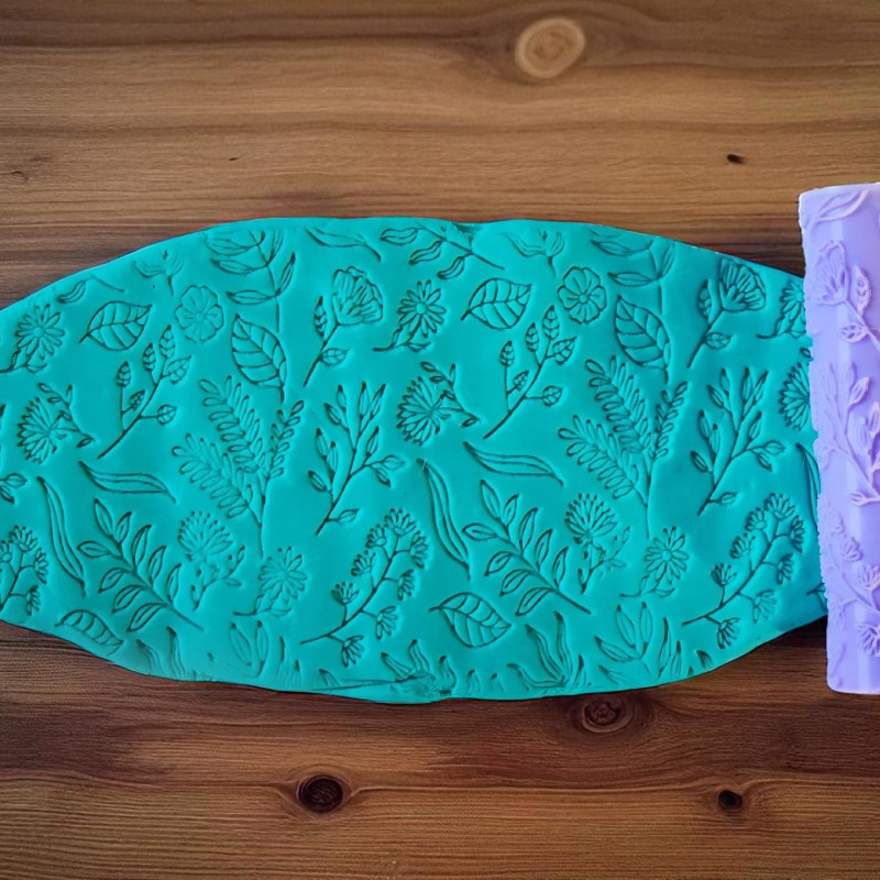 Model 040 - Polimer Kil Doku Oklavası / Seramik Çamuru Desen Rulosu