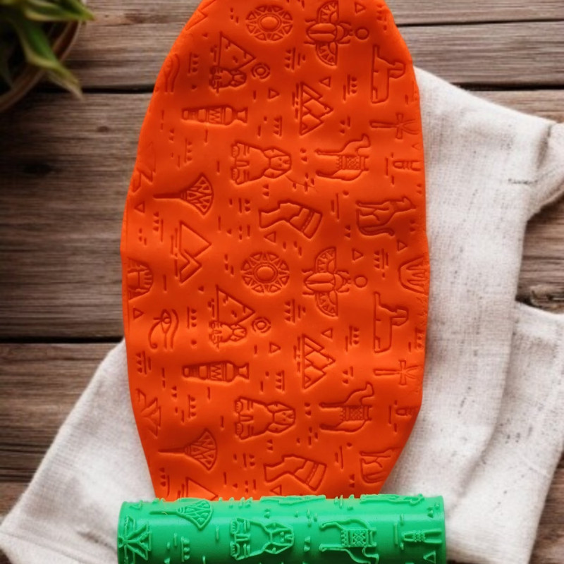 Model 044 - Polimer Kil Doku Oklavası / Seramik Çamuru Desen Rulosu