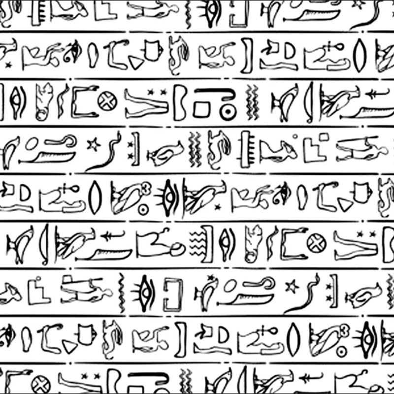 Model 045 - Mısır Hiyeroglifleri - Polimer Kil Doku Oklavası / Seramik Çamuru Desen Rulosu