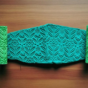 Model 051 - Polimer Kil Doku Oklavası / Seramik Çamuru Desen Rulosu