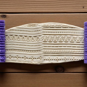 Model 053 - Polimer Kil Doku Oklavası / Seramik Çamuru Desen Rulosu