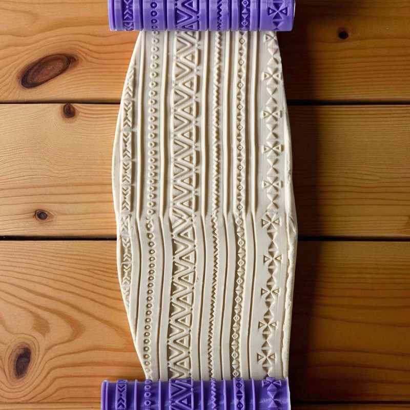 Model 053 - Polimer Kil Doku Oklavası / Seramik Çamuru Desen Rulosu