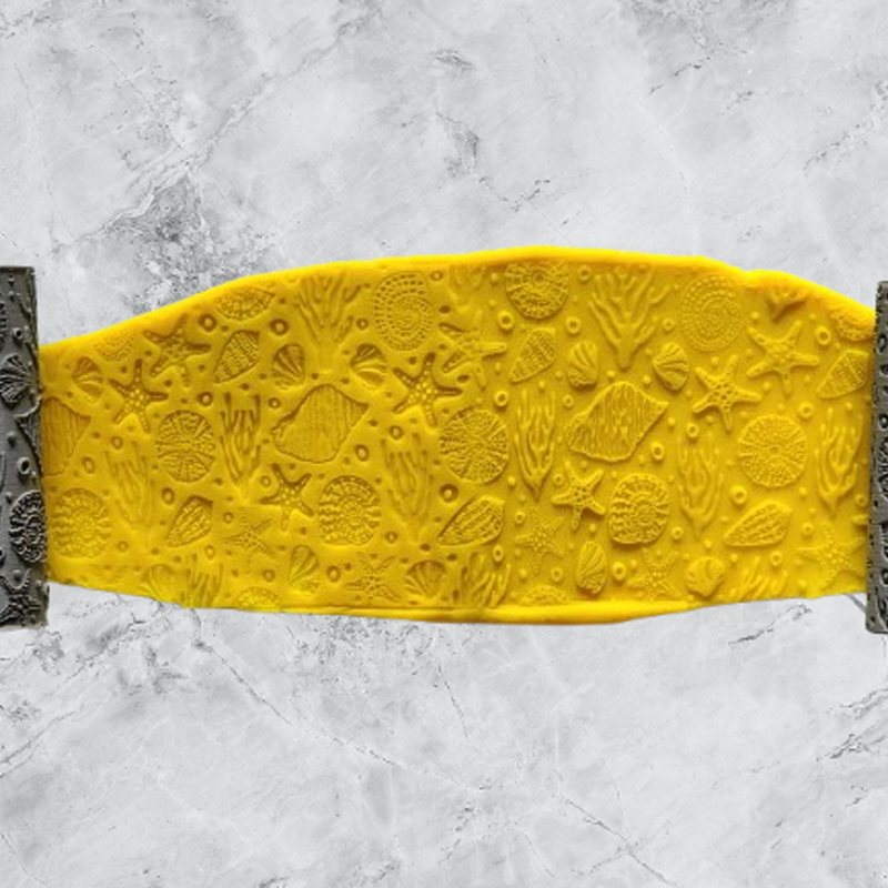 Model 054 - Deniz Kabuğu - Polimer Kil Doku Oklavası / Seramik Çamuru Desen Rulosu