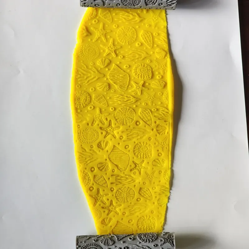 Model 054 - Deniz Kabuğu - Polimer Kil Doku Oklavası / Seramik Çamuru Desen Rulosu