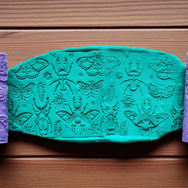 Model 057 - Polimer Kil Doku Oklavası / Seramik Çamuru Desen Rulosu